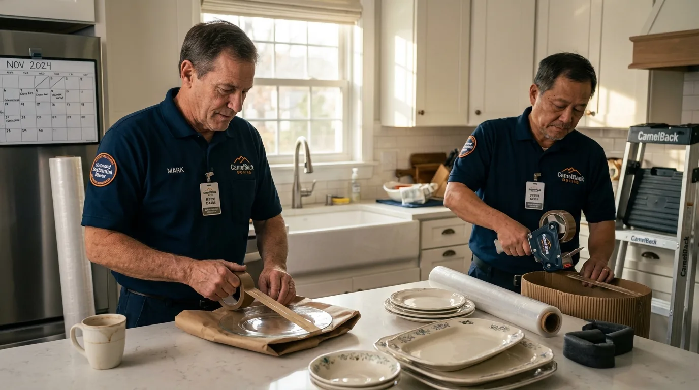 Professional crew packing kitchen dishware in Berryville, AR